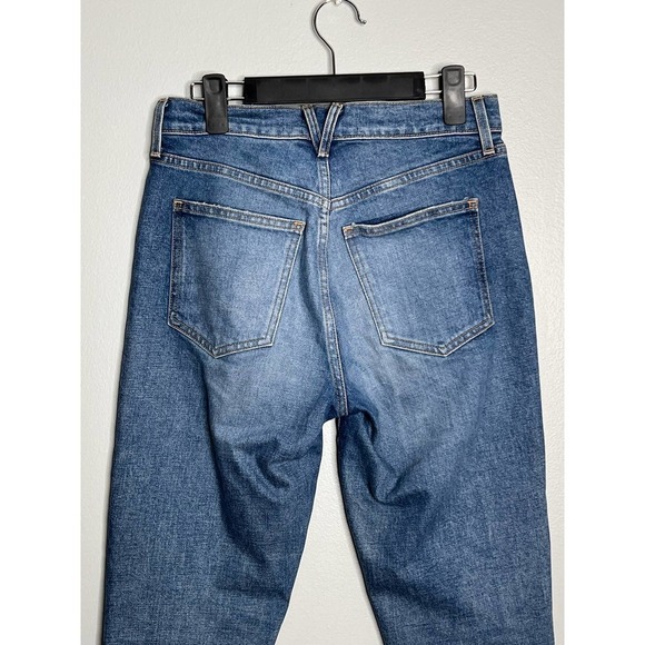 Veronica Beard Ryleigh High Rise Slim Straight Patched Jeans Blue Inseam 28” - Picture 11 of 14